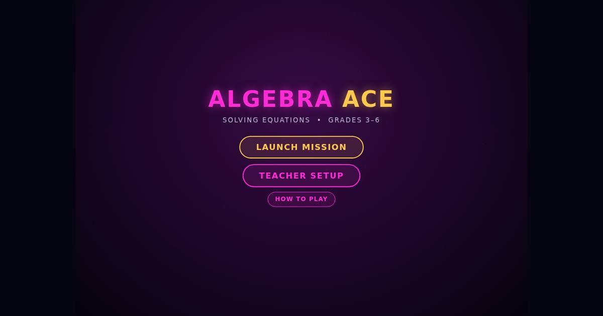 Algebra Ace title screen