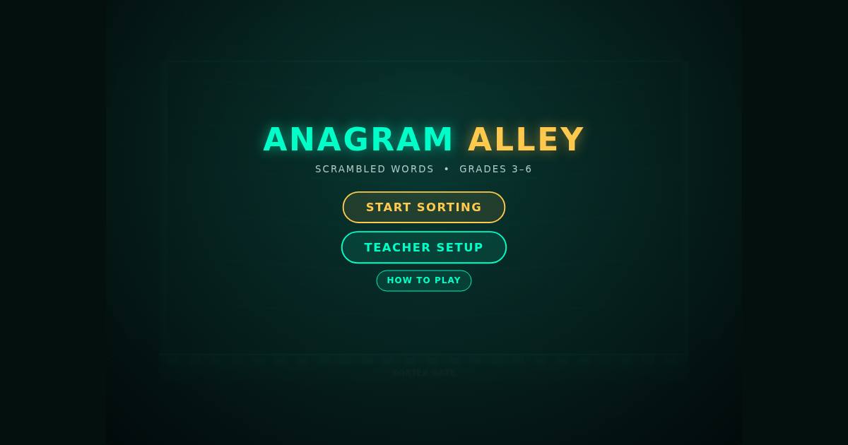 Anagram Alley title screen