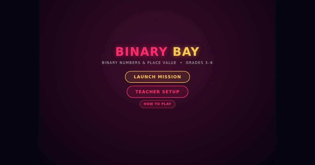 Binary Bay title screen