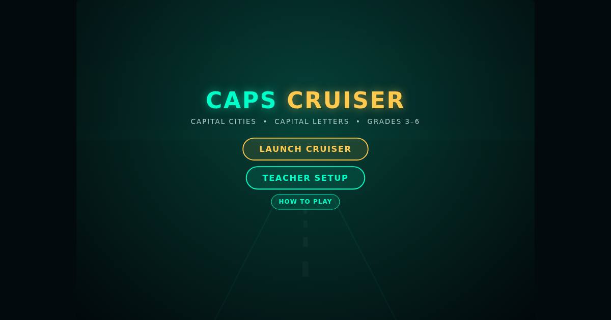 Caps Cruiser title screen