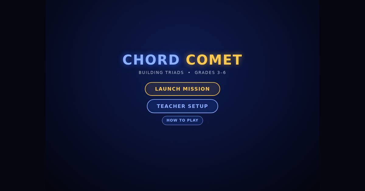 Chord Comet title screen
