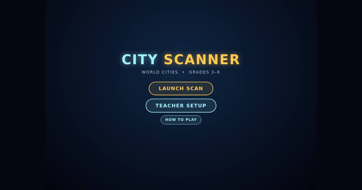 City Scanner title screen