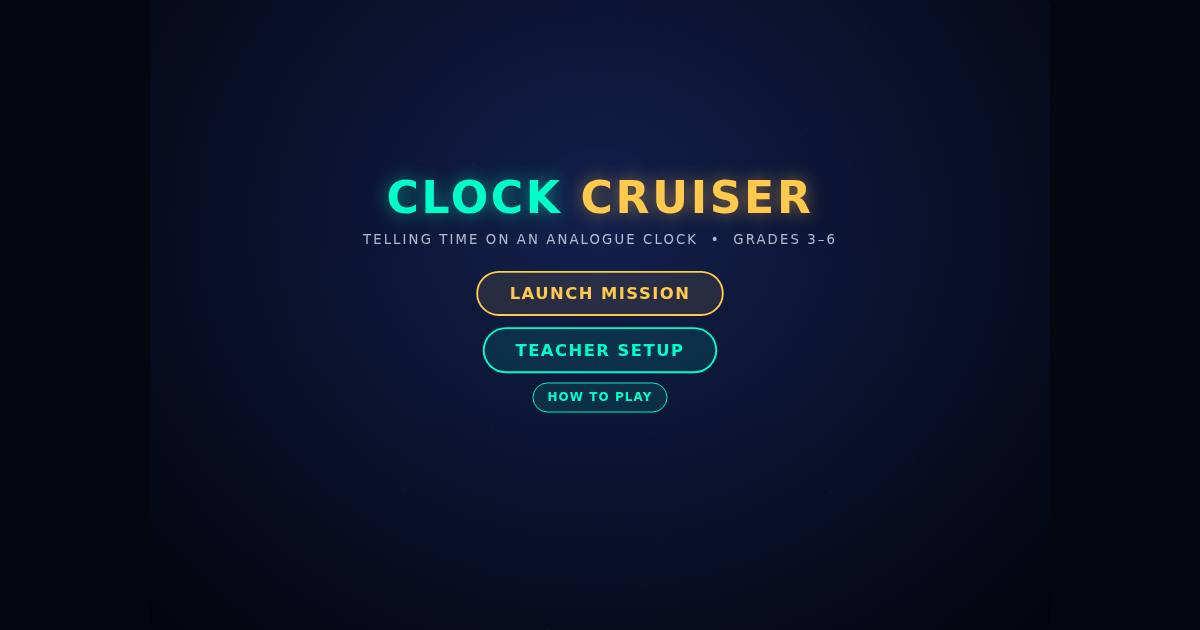 Clock Cruiser title screen