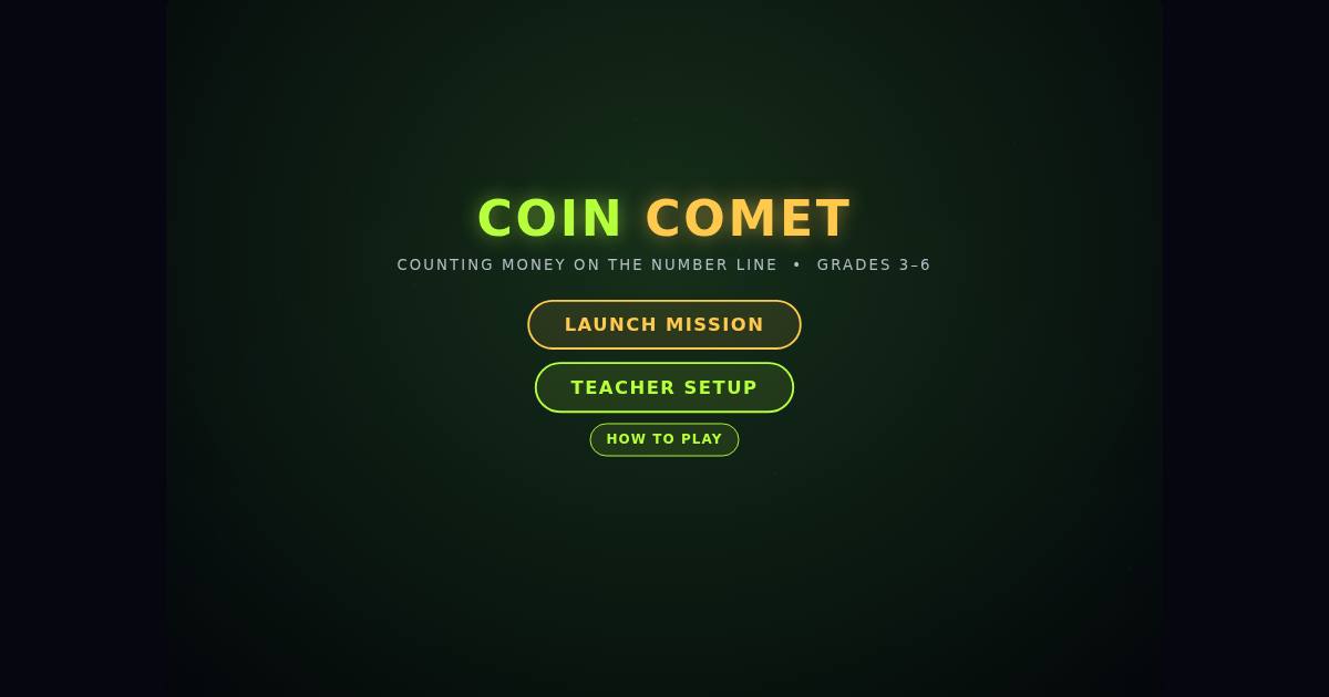 Coin Comet title screen