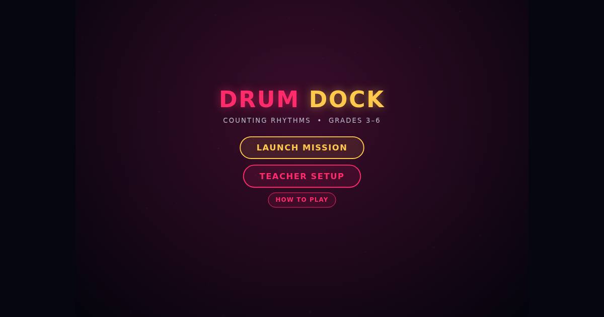 Drum Dock title screen