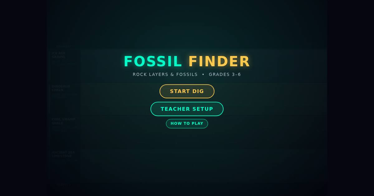 Fossil Finder title screen