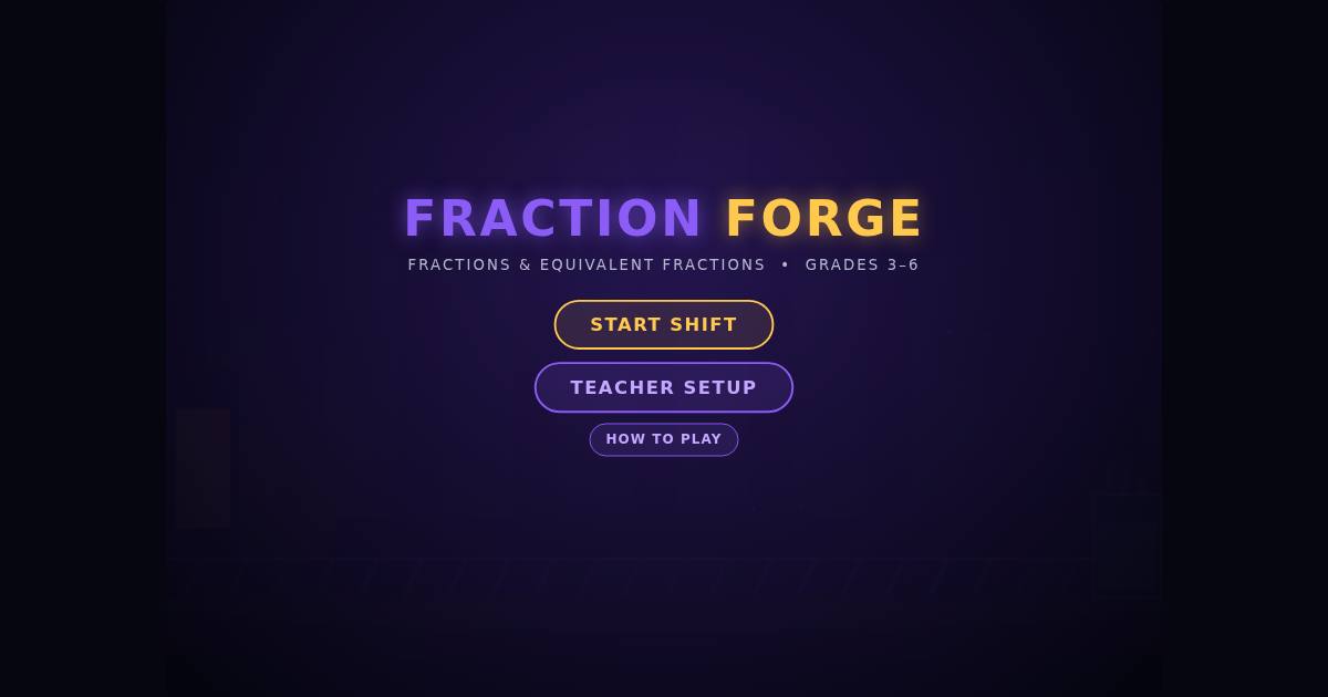 Fraction Forge title screen