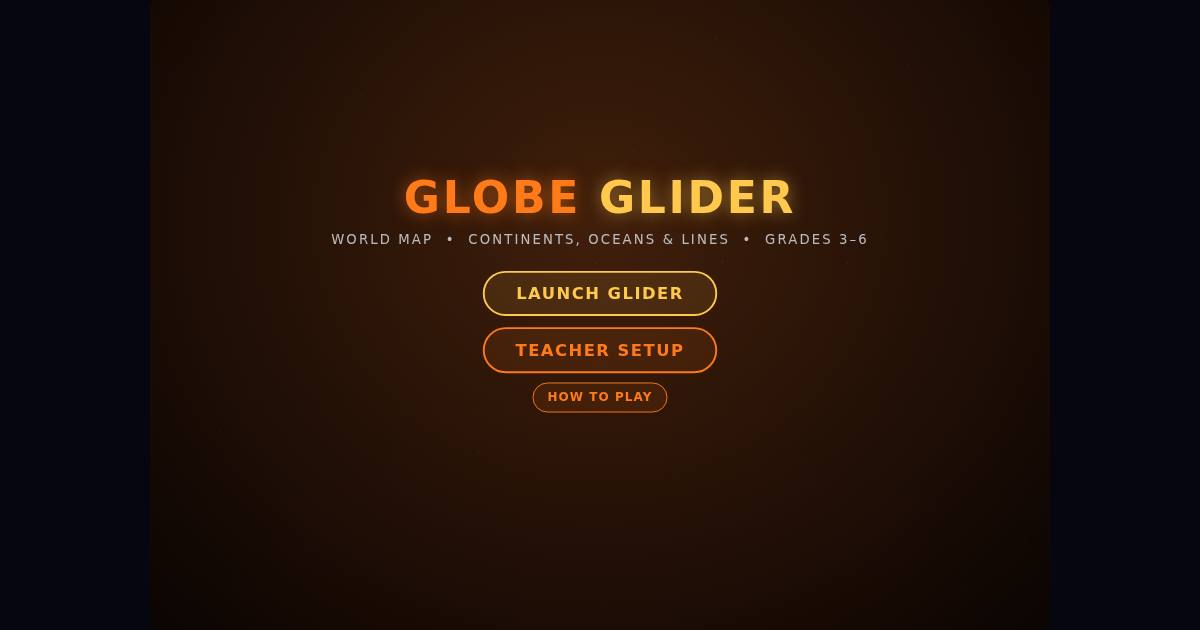 Globe Glider title screen