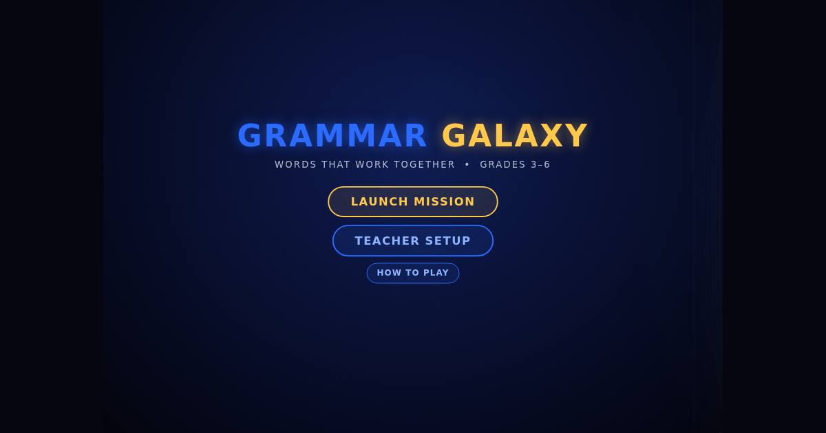 Grammar Galaxy title screen