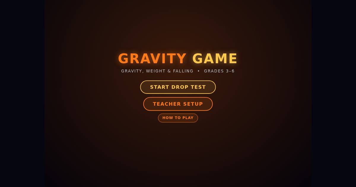 Gravity Game title screen
