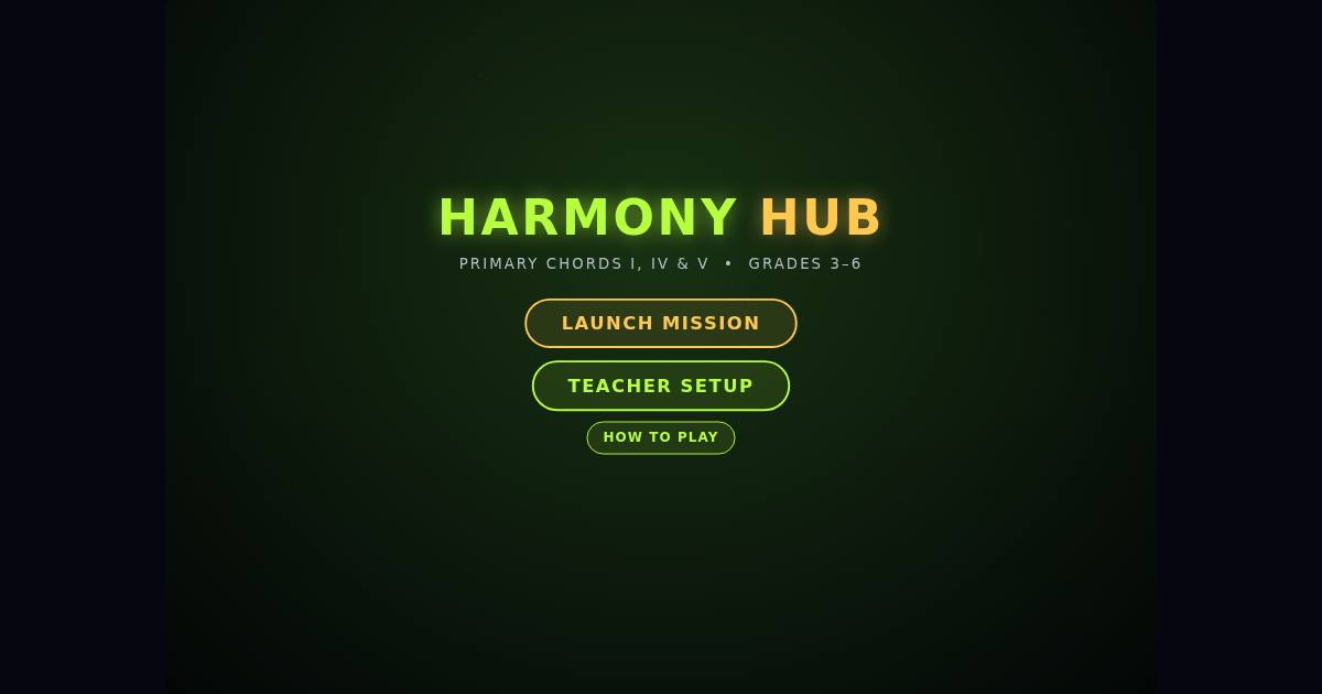 Harmony Hub title screen