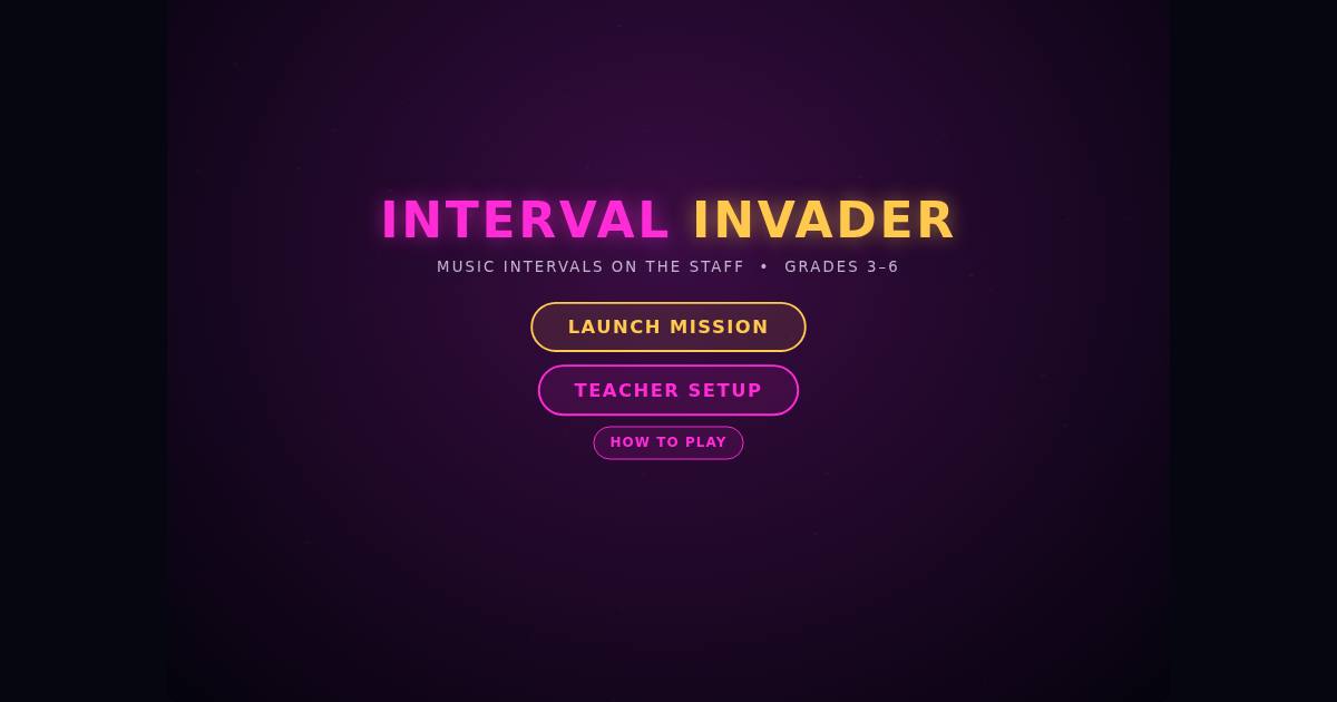 Interval Invader title screen