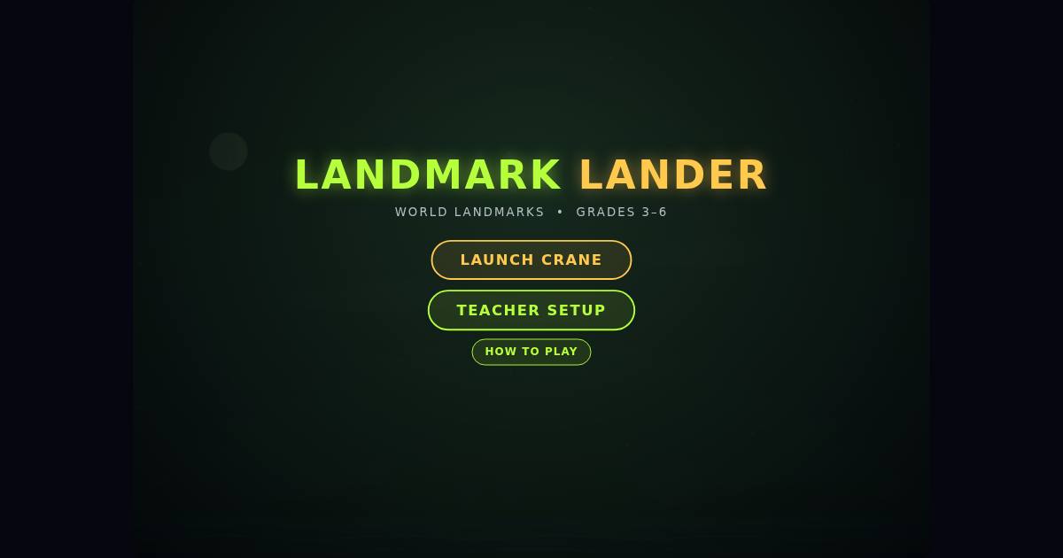 Landmark Lander title screen