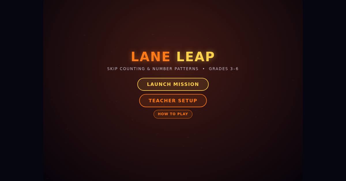 Lane Leap title screen