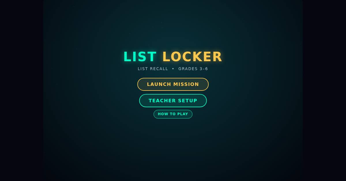 List Locker title screen