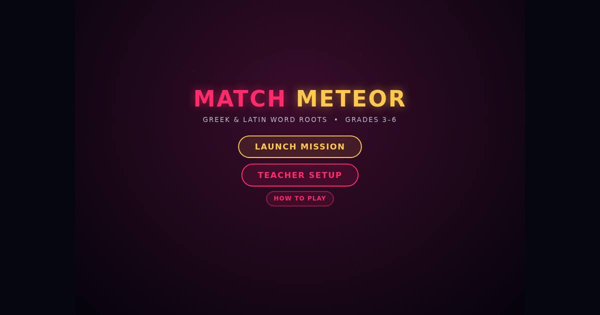 Match Meteor title screen