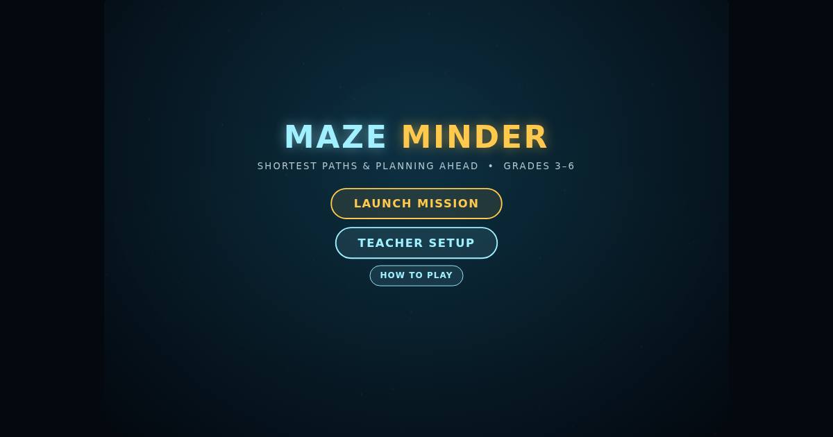 Maze Minder title screen