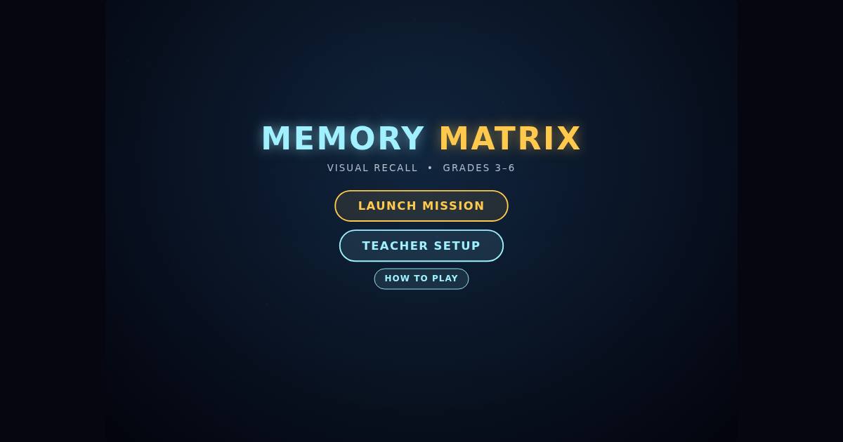 Memory Matrix title screen