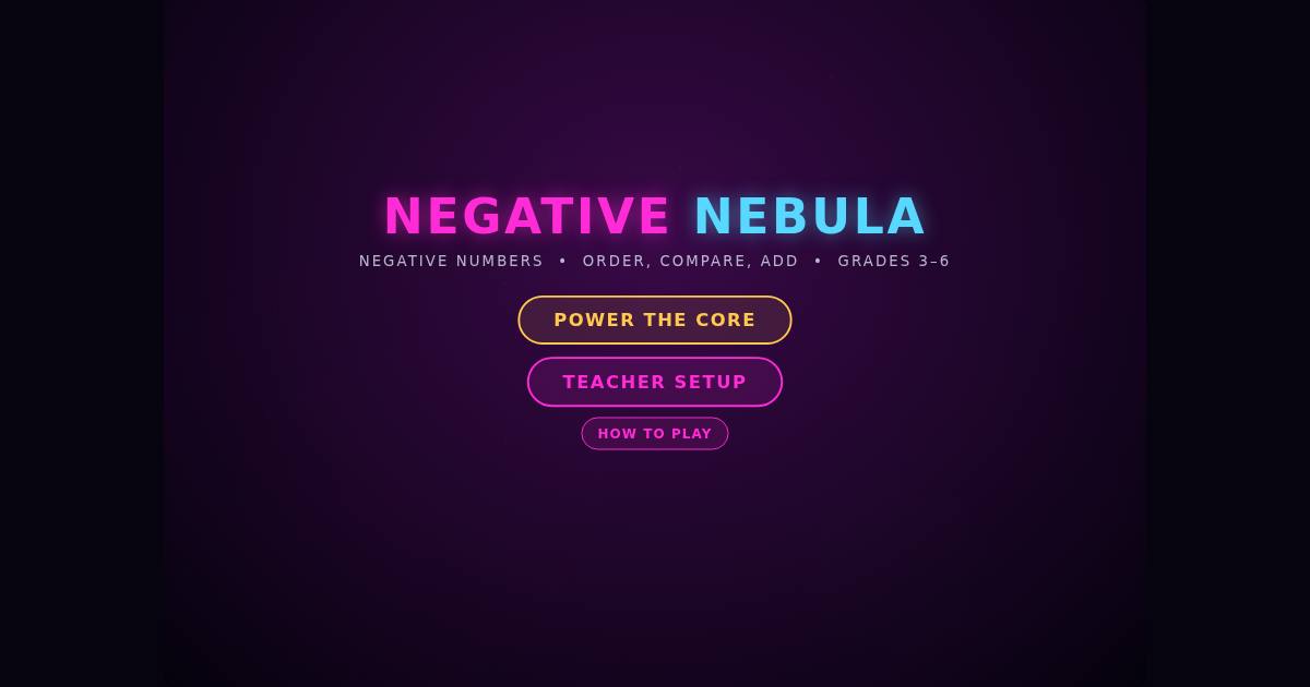 Negative Nebula title screen