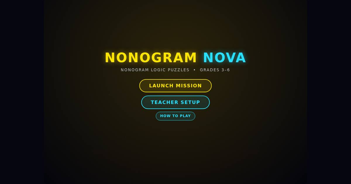 Nonogram Nova title screen