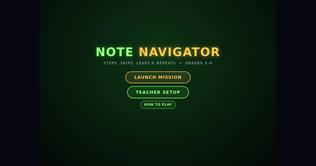 Note Navigator title screen