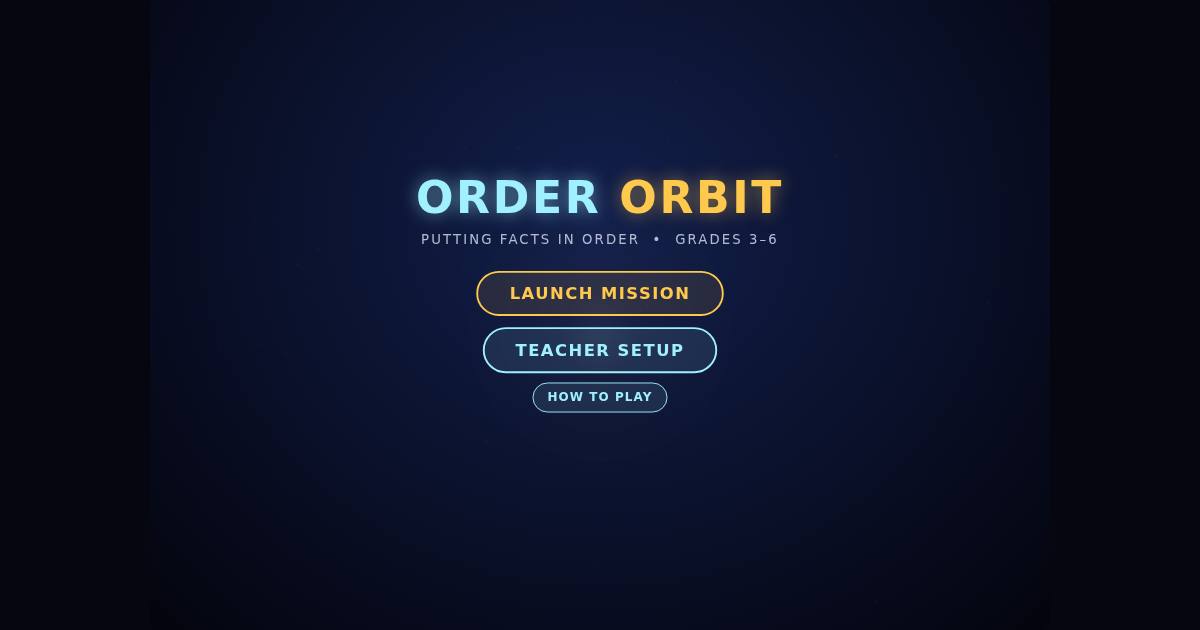 Order Orbit title screen