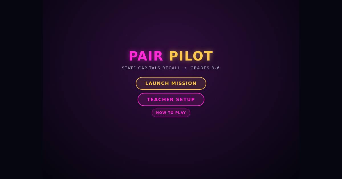 Pair Pilot title screen
