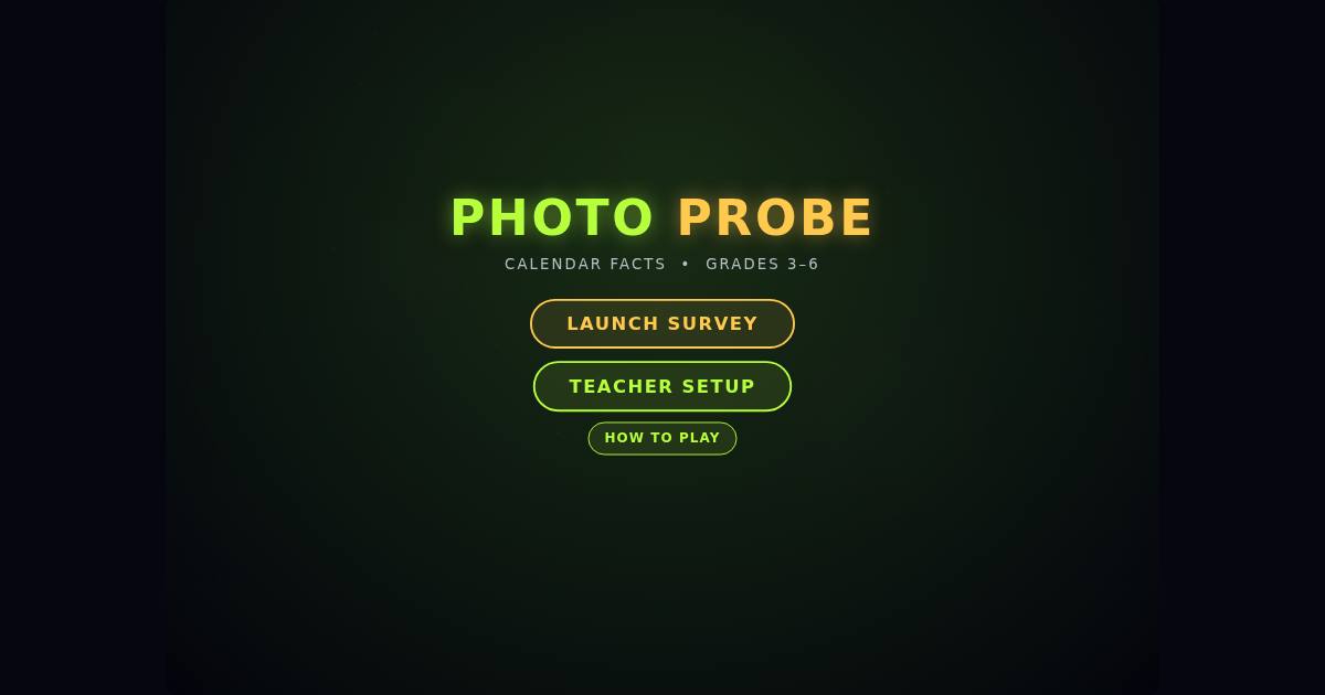 Photo Probe title screen