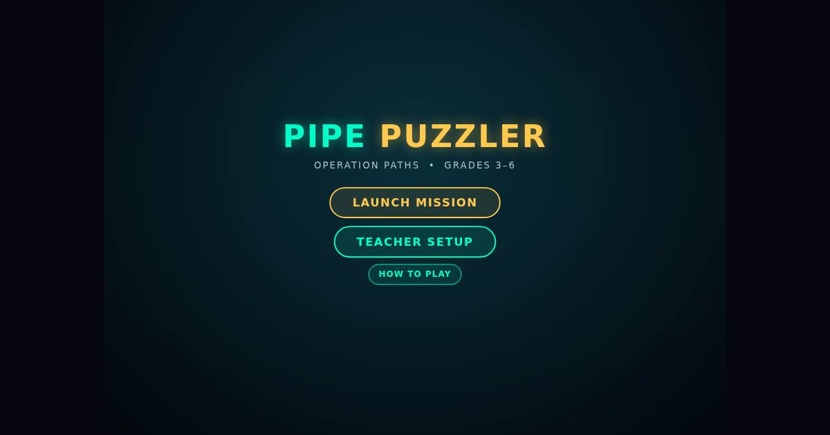Pipe Puzzler title screen
