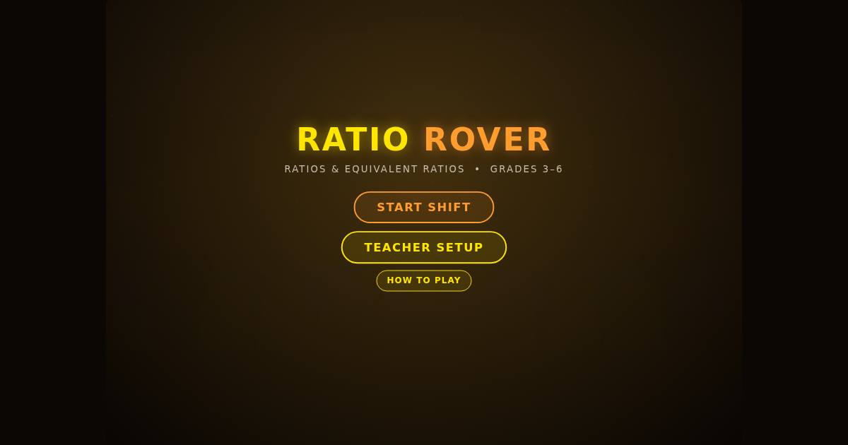 Ratio Rover title screen