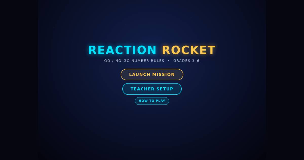 Reaction Rocket title screen