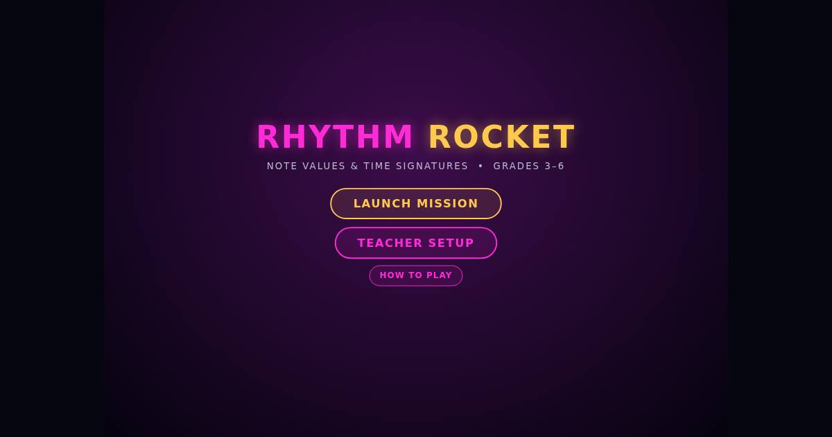 Rhythm Rocket title screen