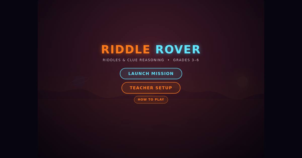 Riddle Rover title screen