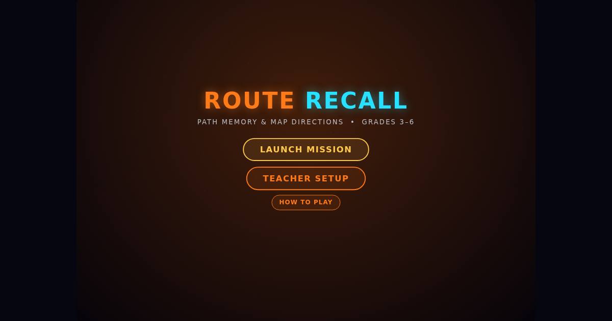 Route Recall title screen