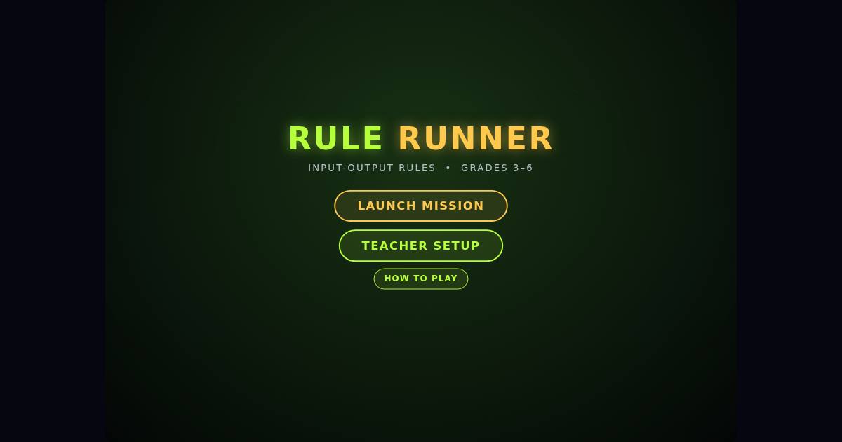 Rule Runner title screen