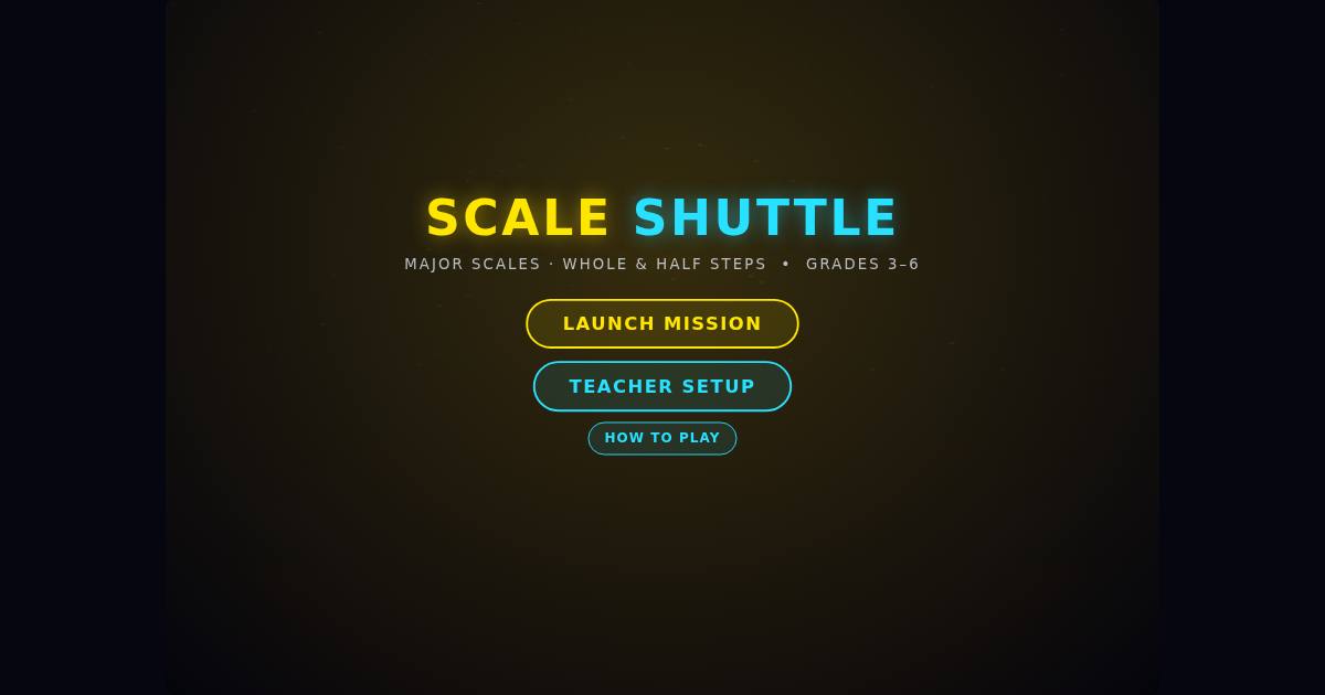Scale Shuttle title screen