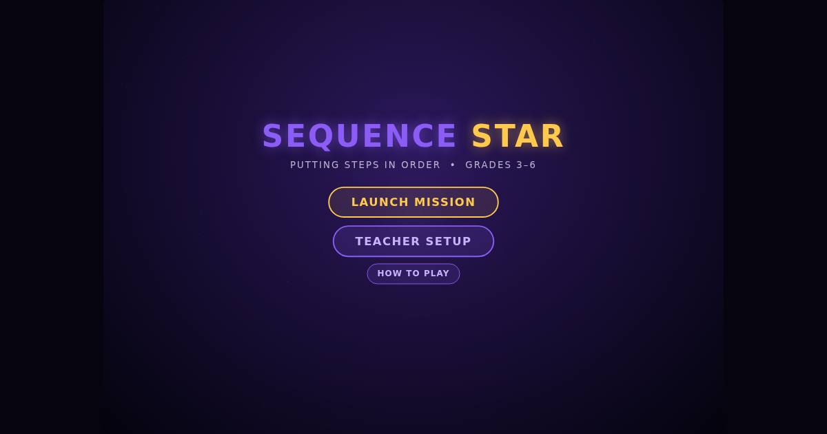 Sequence Star title screen