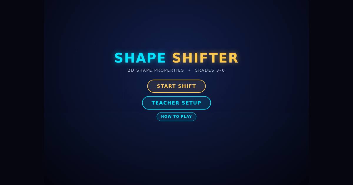 Shape Shifter title screen