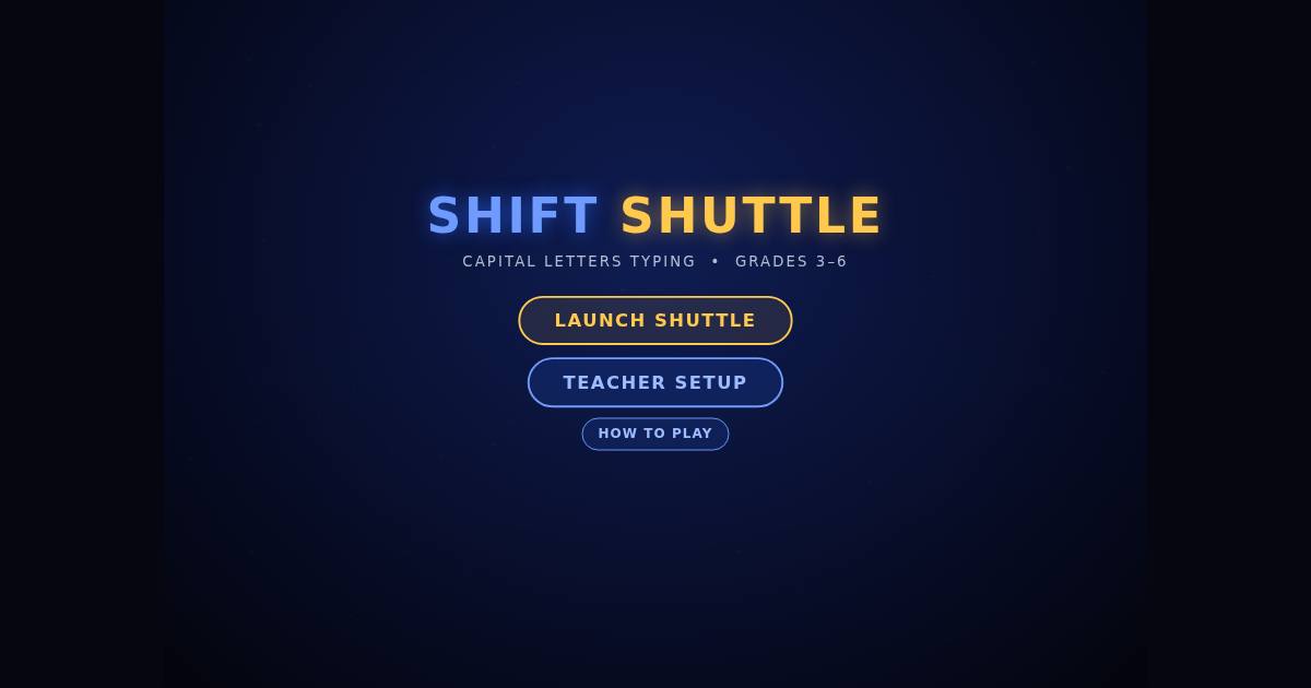 Shift Shuttle title screen