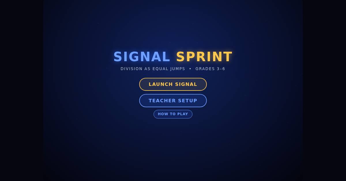 Signal Sprint title screen