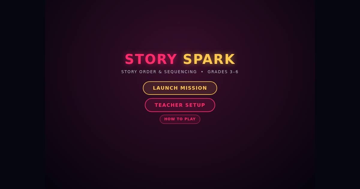 Story Spark title screen