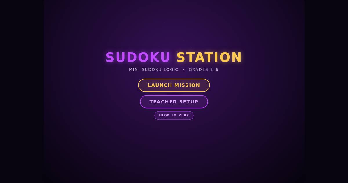 Sudoku Station title screen