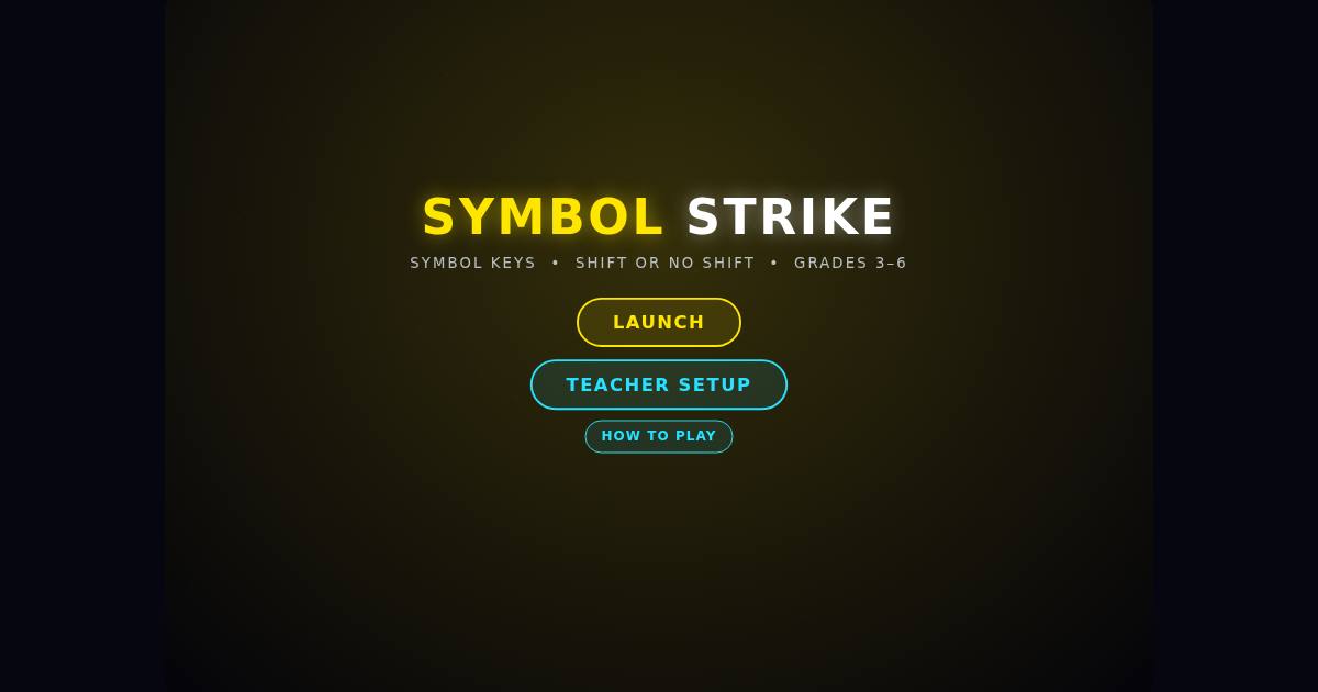 Symbol Strike title screen