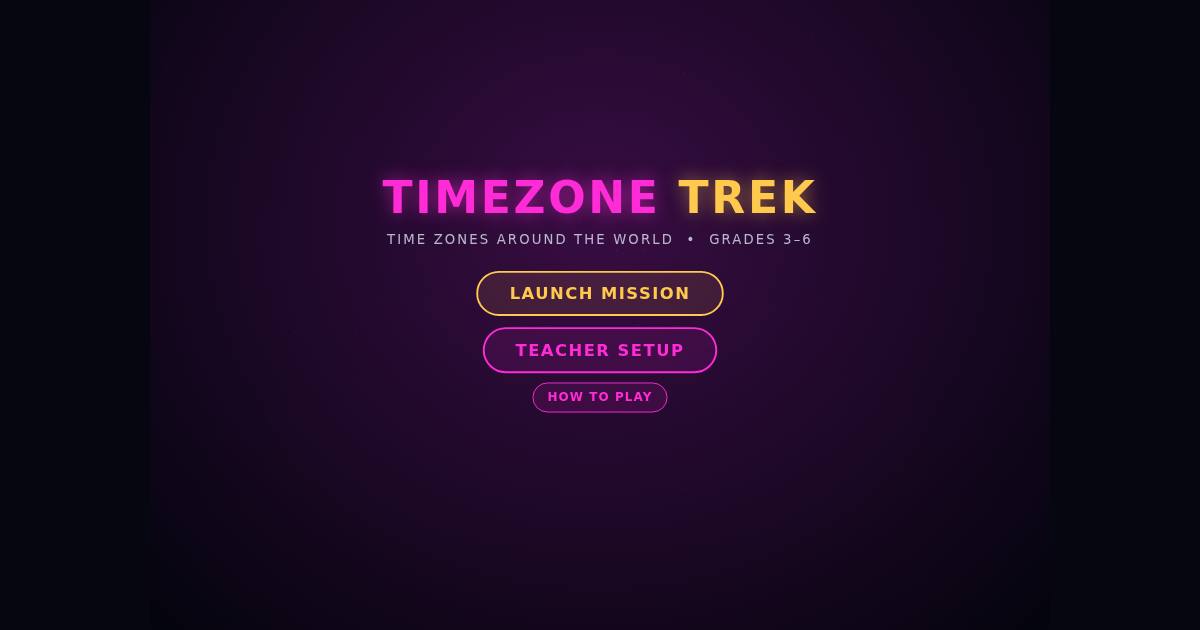 Timezone Trek title screen