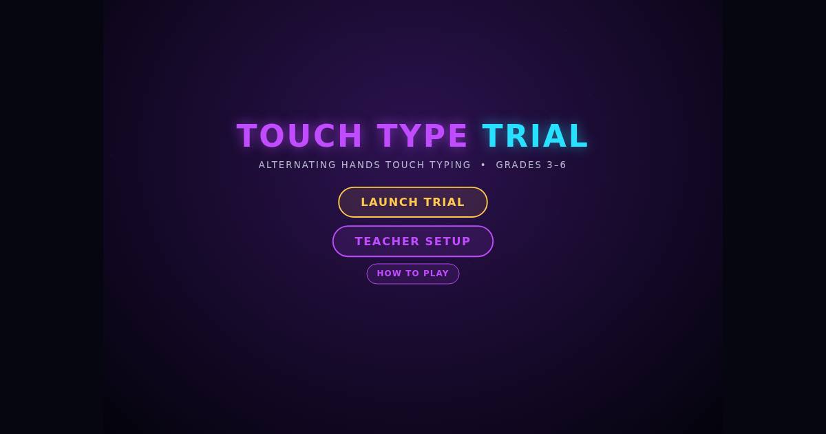 Touch Type Trial title screen