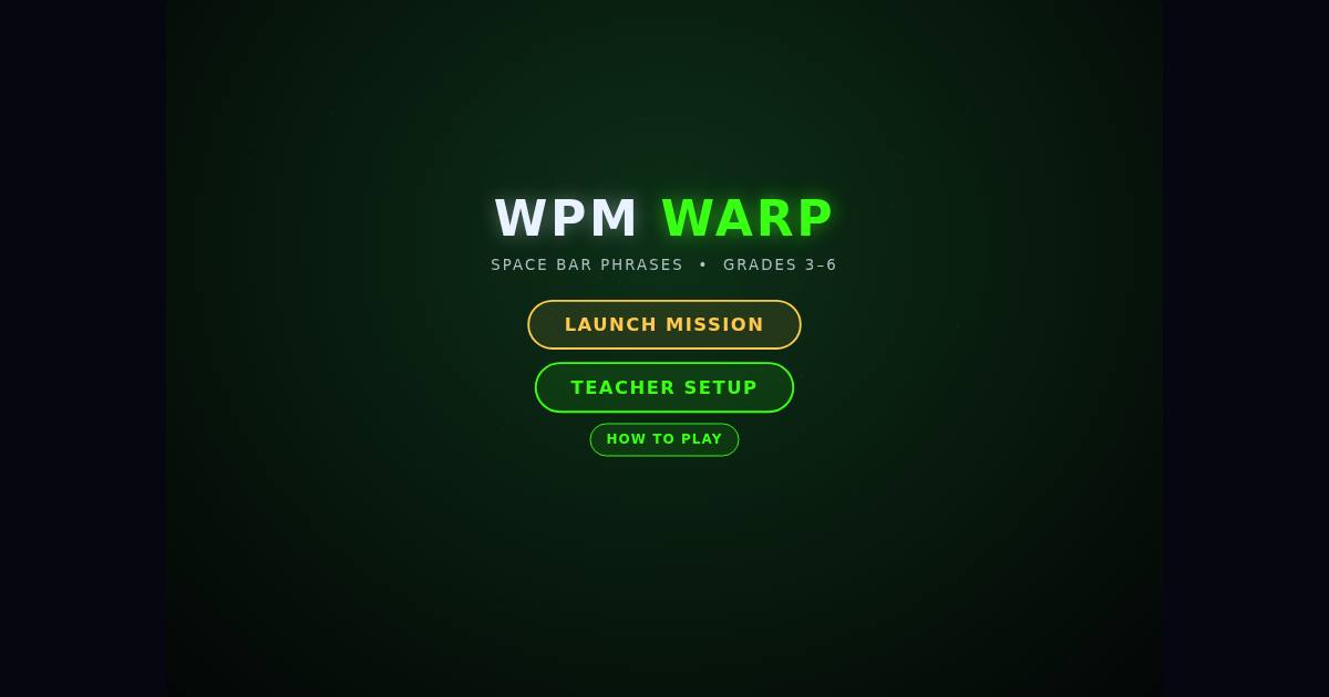 Wpm Warp title screen